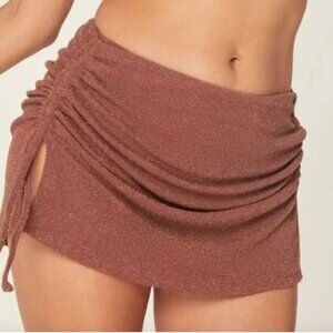 NWT Andie Waikiki Skirt Swim Coverup Mocha Sparkle Size XS